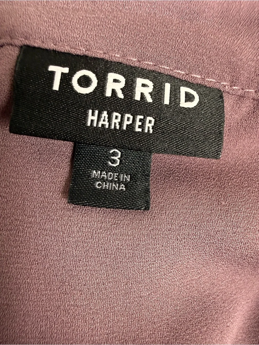 torrid Harper Mauve V-Neck Tunic with Pockets size 3-3X/22-24